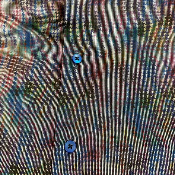 Visconti Black Shirt Mens 3XLT Metallic Purple Abstract Date Night Button Up Top - Picture 11 of 12